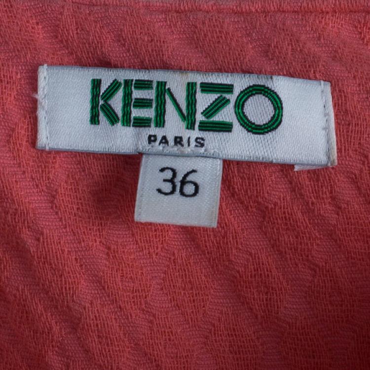 Pre Owned Kenzo Pink Drop Waist Panel Dress S