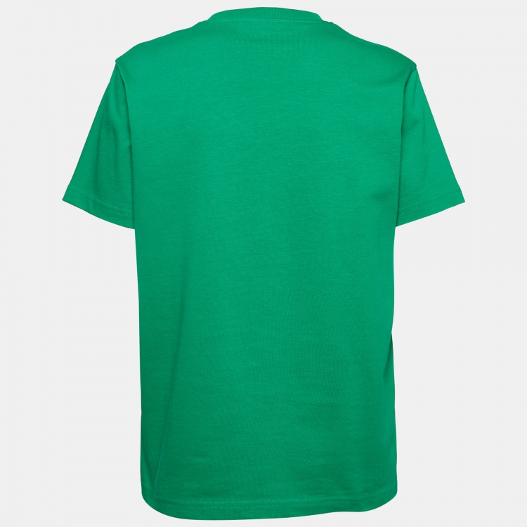 Pre Owned Kenzo Green Tiger Embroidered Cotton Crew Neck T-Shirt M