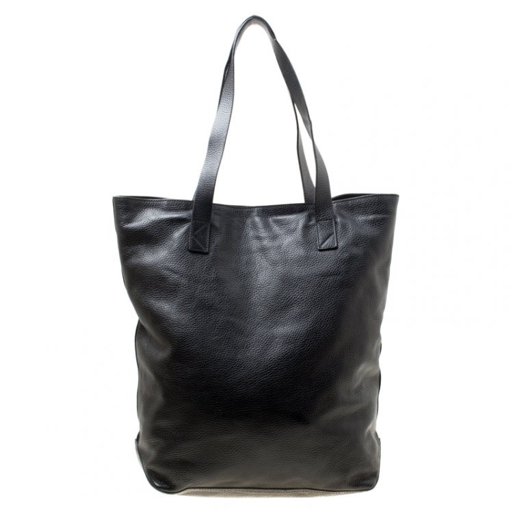Pre Owned Kenzo Black Leather Eye Shopper Tote