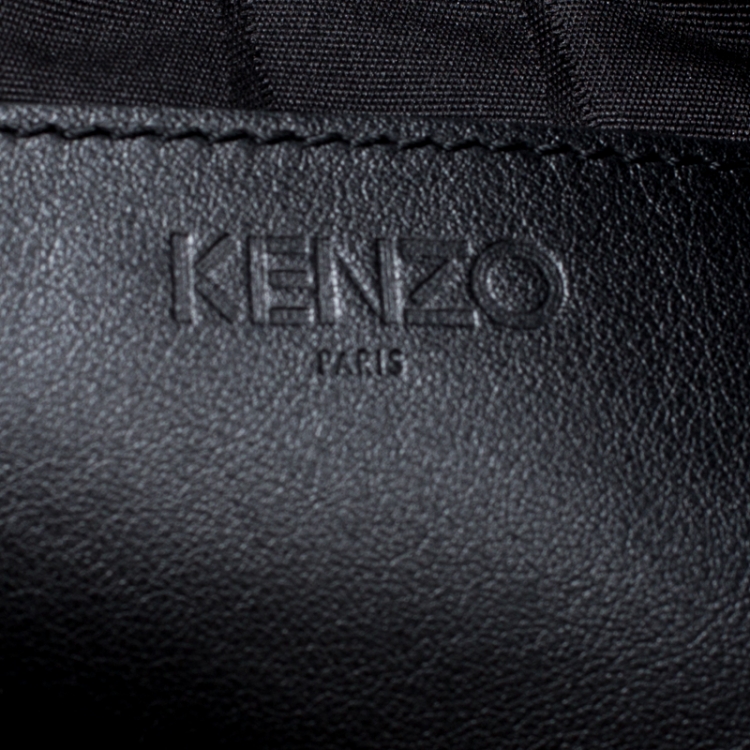 Pre Owned Kenzo Black Leather Eye Shopper Tote
