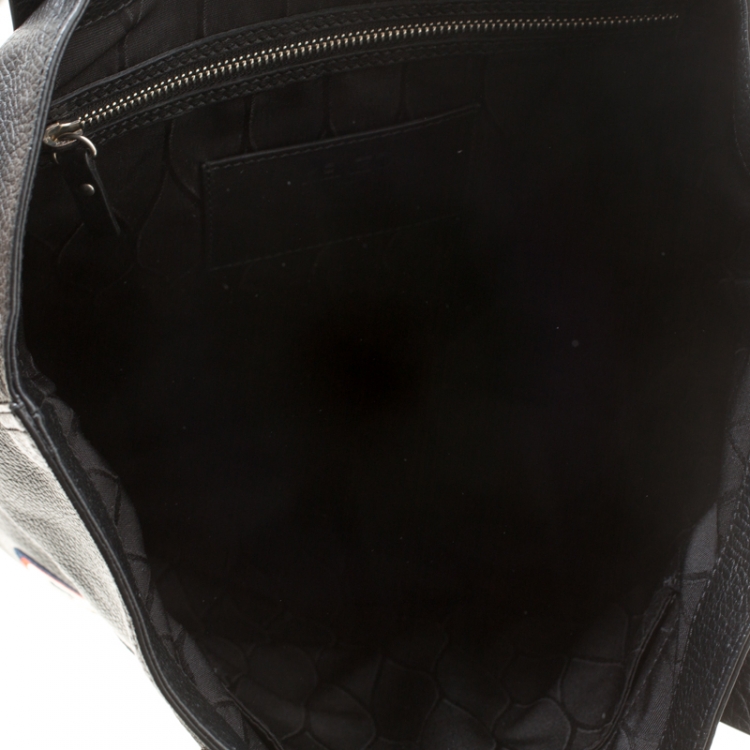 Pre Owned Kenzo Black Leather Eye Shopper Tote