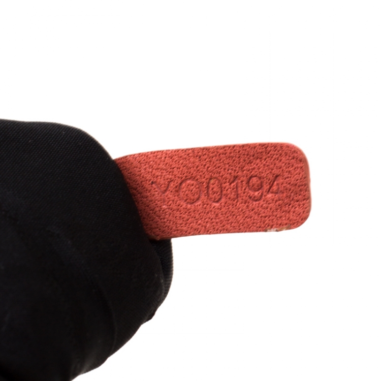 Pre Owned Kenzo Coral Orange Leather Oui & Non Clutch 