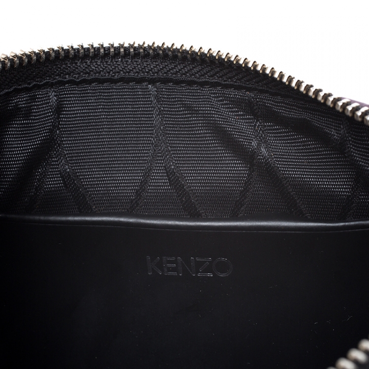 Pre Owned Kenzo Metallic Purple PVC Tiger Clucth