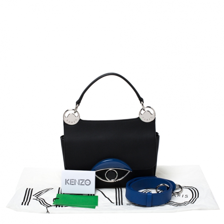 Pre Owned Kenzo Black/Blue Leather Tali Shoulder Bag