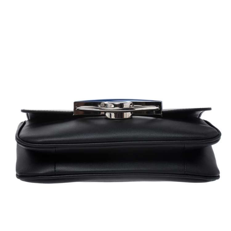 Pre Owned Kenzo Black/Blue Leather Tali Shoulder Bag