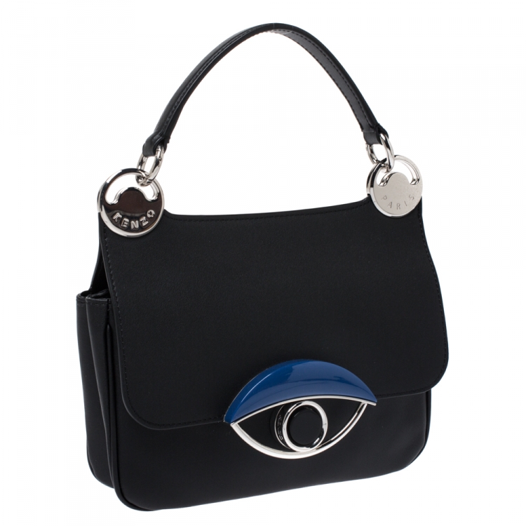 Pre Owned Kenzo Black/Blue Leather Tali Shoulder Bag