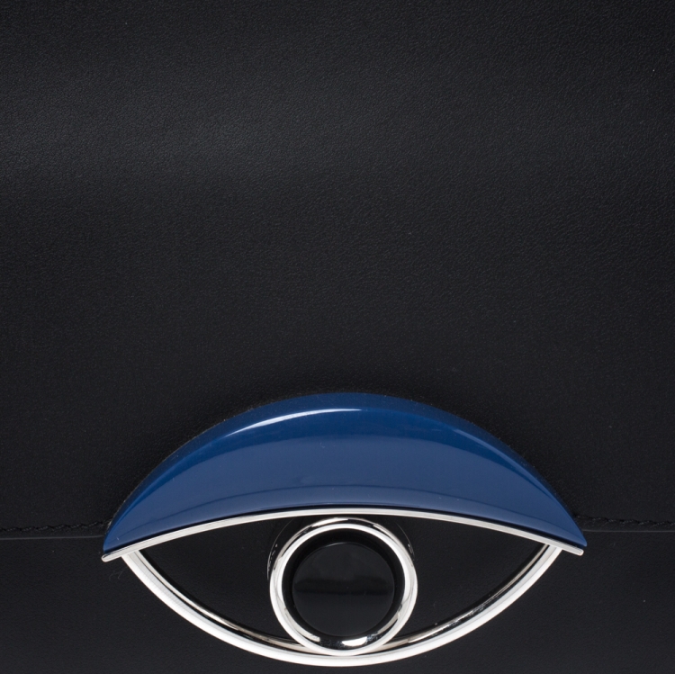 Pre Owned Kenzo Black/Blue Leather Tali Shoulder Bag