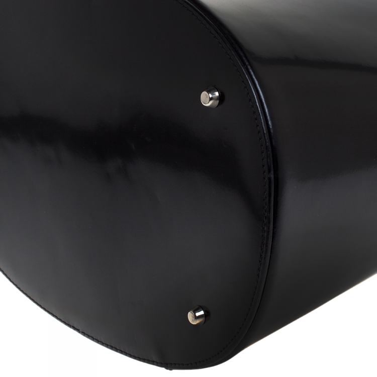 Pre Owned Kenzo Black Patent Leather Pagodon Bucket Bag