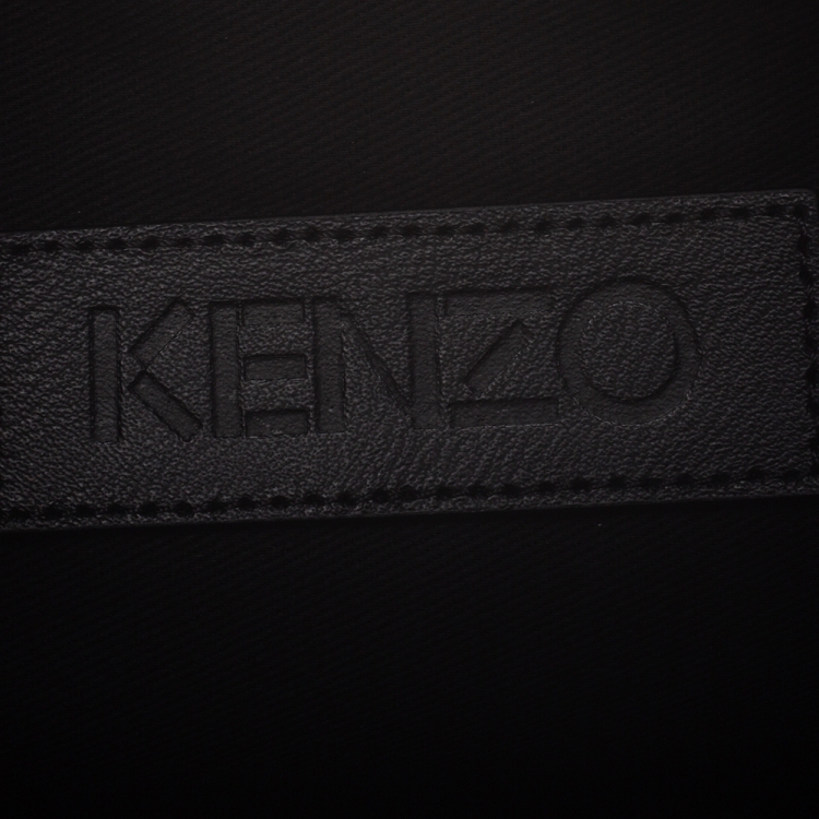 Pre Owned  Kenzo Black/White Leather Zipped Pouch