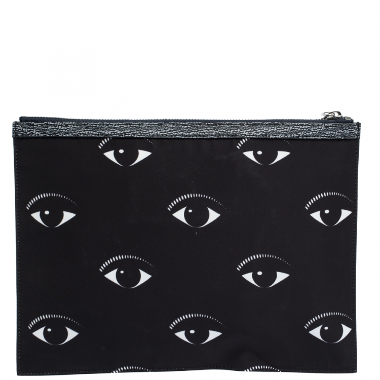 Pre Owned Kenzo Multicolor Nylon Flying Tiger Zip Pouch