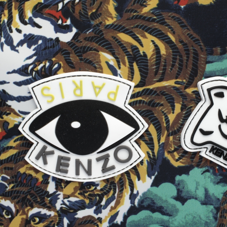 Pre Owned Kenzo Multicolor Nylon Flying Tiger Zip Pouch