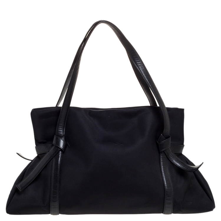 Pre Owned Kenzo Black Nylon and Leather Koi Fish Shoulder Bag