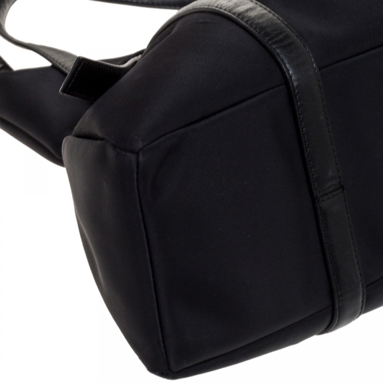Pre Owned Kenzo Black Nylon and Leather Koi Fish Shoulder Bag