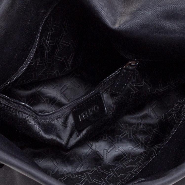Pre Owned Kenzo Black Nylon and Leather Koi Fish Shoulder Bag