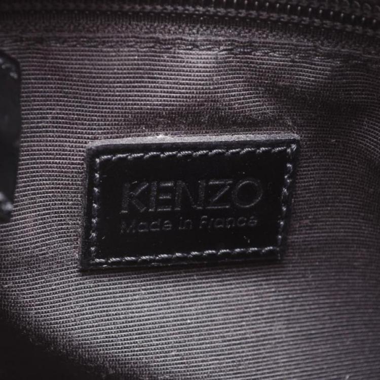 Pre Owned Kenzo Vintage Black Leather Bucket Bag 