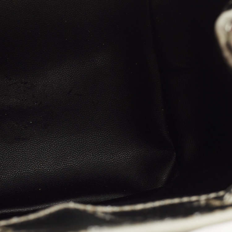 Pre Owned Kenzo Silver Laminated Leather Eye Bucket Bag 