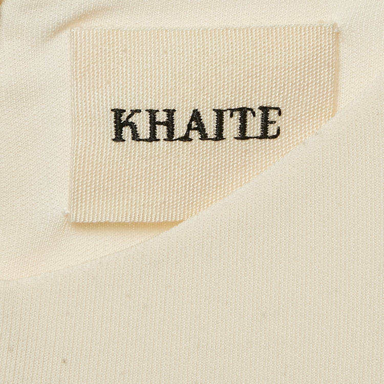 مملوكة مسبقًا Khaite Cream Jersey Long Sleeve Bodysuit M