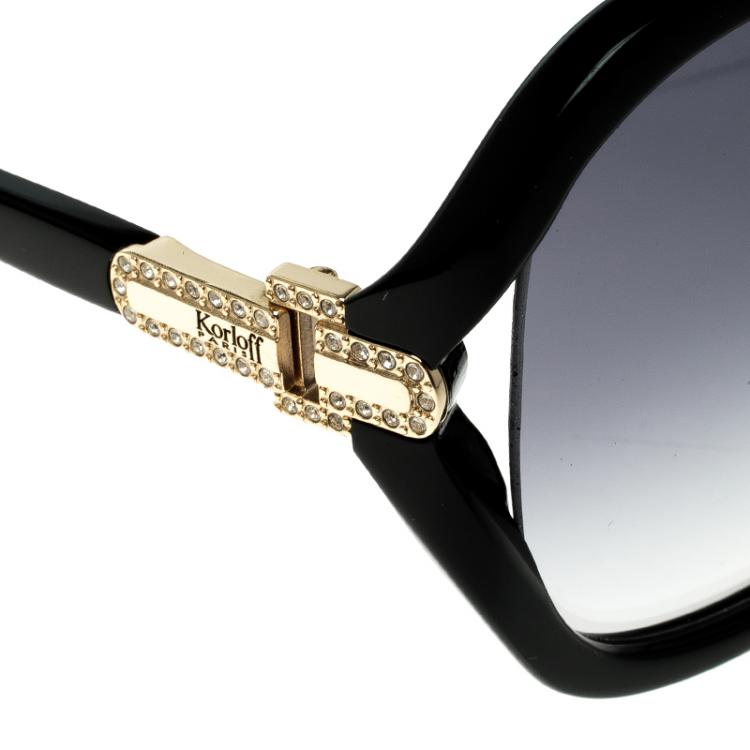 Pre Owned Korloff Black/Black Gradient KOR2031 Oversize Sunglasses