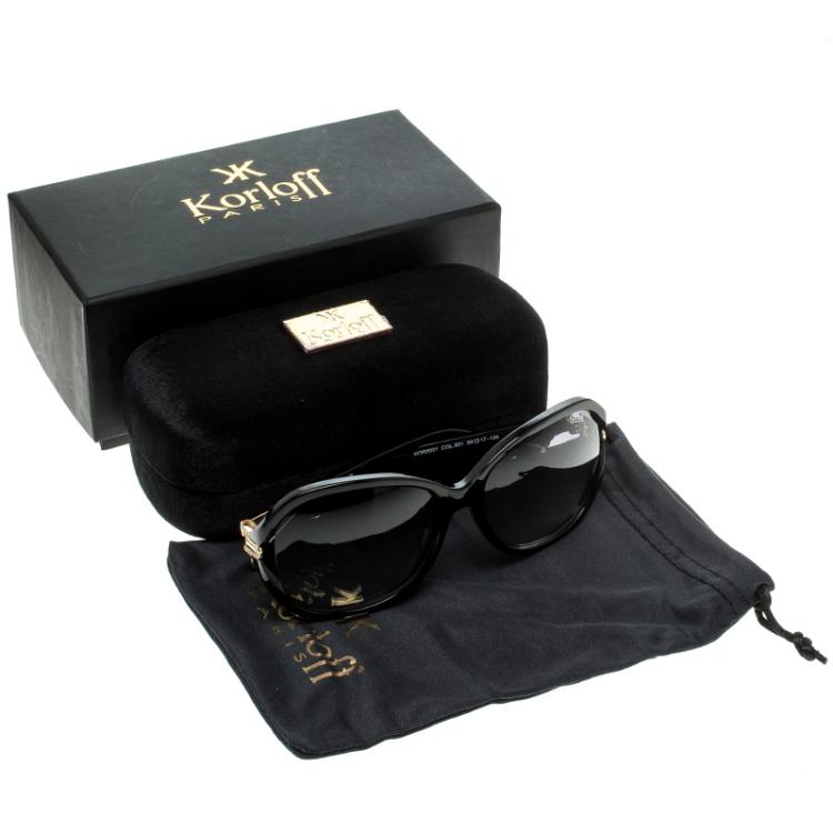 Pre Owned Korloff Black/Black Gradient KOR2031 Oversize Sunglasses