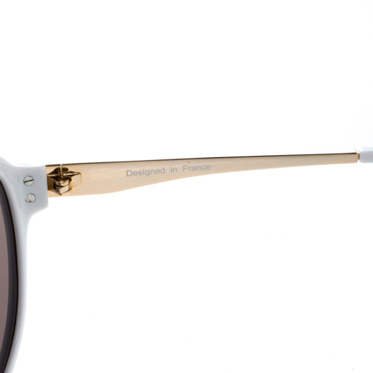 Pre Owned Korloff White Gold Mirror KOR2034 Aviator Sunglasses