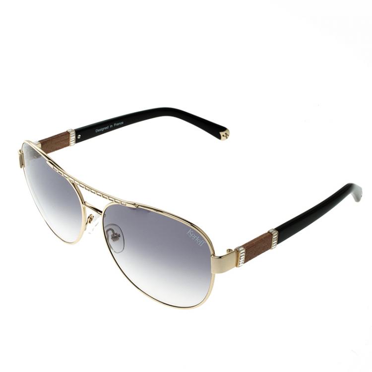 مملوكة مسبقًا Korloff Gold/Black Gradient KOR2032 Aviator Sunglasses