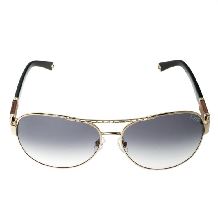 مملوكة مسبقًا Korloff Gold/Black Gradient KOR2032 Aviator Sunglasses
