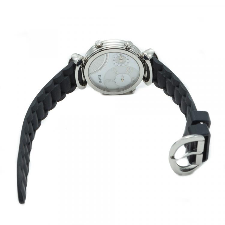 Pre Owned Korloff Cassiopee Reversible Diamond Dial & Bezel Steel Women's Watch 32 MM