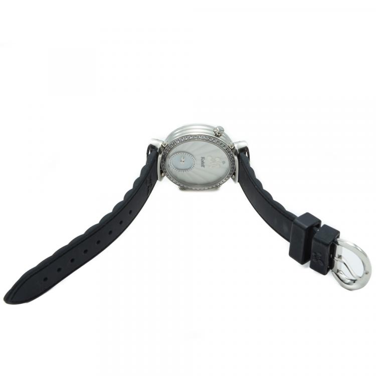 Pre Owned Korloff Cassiopee Reversible Diamond Dial & Bezel Steel Women's Watch 32 MM