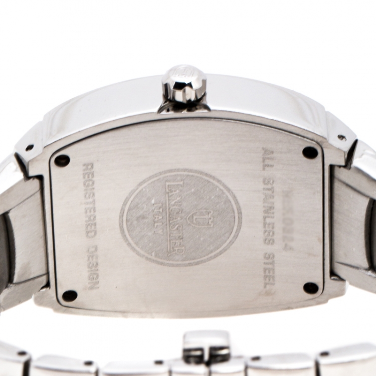 Pre Owned Lancaster Silver Stainless Steel Universo Tempo REF.0324 Women's Watch 33.70 mm