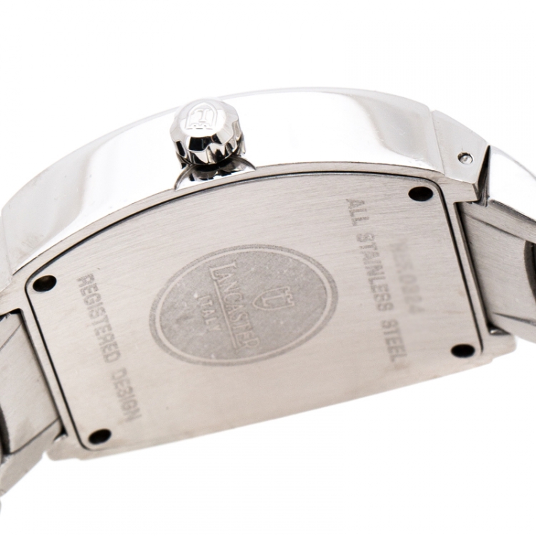 Pre Owned Lancaster Silver Stainless Steel Universo Tempo REF.0324 Women's Watch 33.70 mm