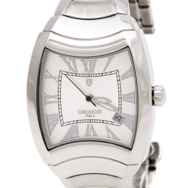 Pre Owned Lancaster Silver Stainless Steel Universo Tempo REF.0324 Women's Watch 33.70 mm