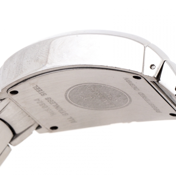 Pre Owned Lancaster Silver Stainless Steel Universo Tempo REF.0324 Women's Watch 33.70 mm