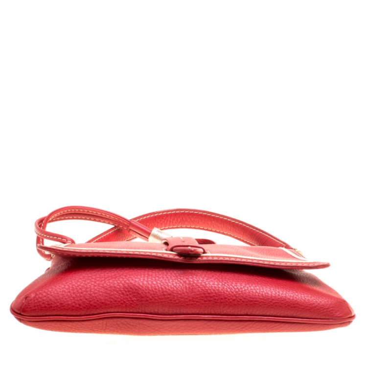 Pre Owned Lancel Red Leather Clutch