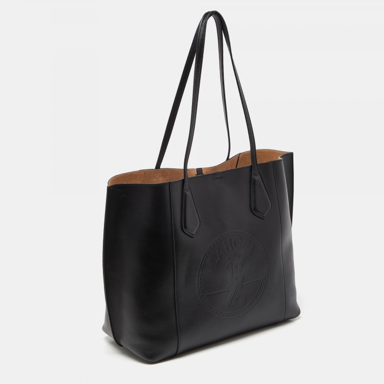 Pre Owned Lancel Black Leather Shopper Tote