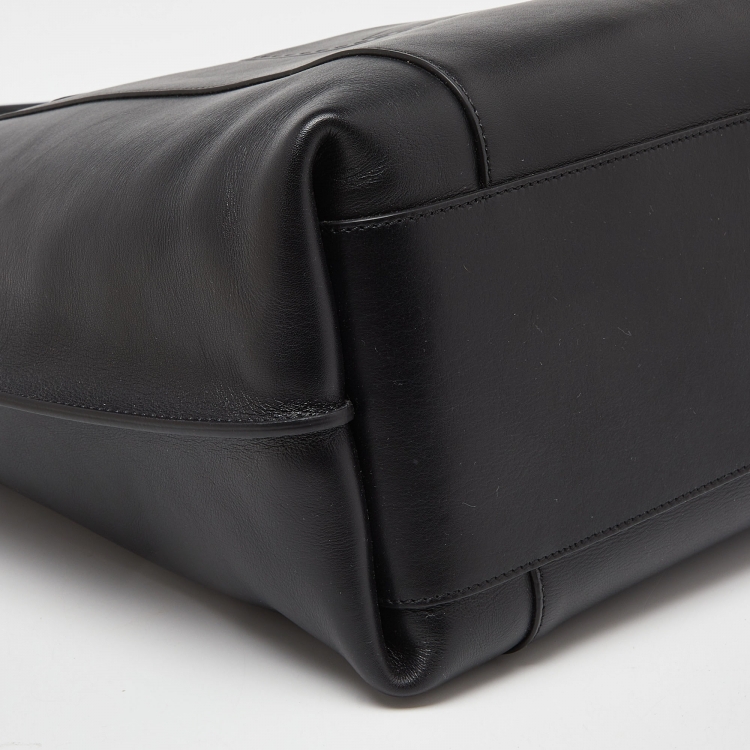 Pre Owned Lancel Black Leather Shopper Tote