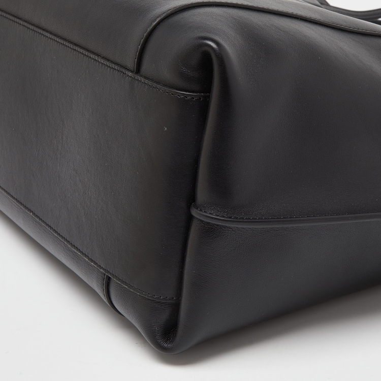 Pre Owned Lancel Black Leather Shopper Tote