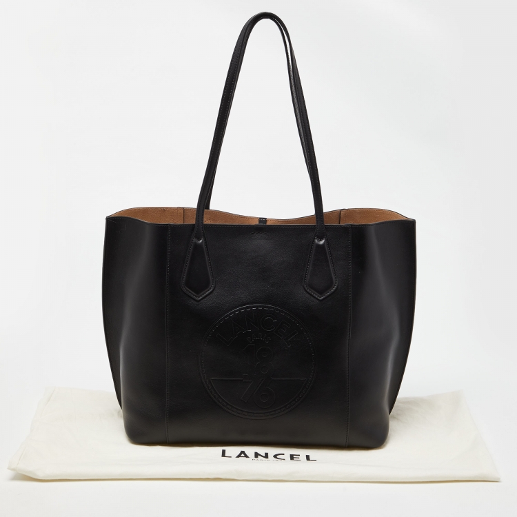 Pre Owned Lancel Black Leather Shopper Tote
