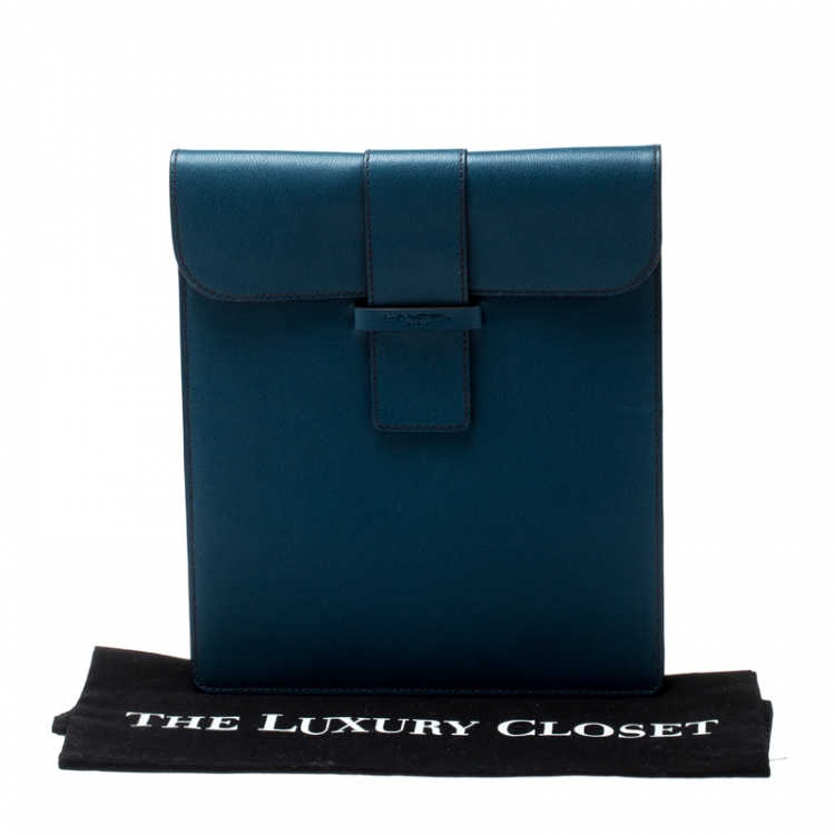 Pre Owned Lancel Blue Leather iPad Case