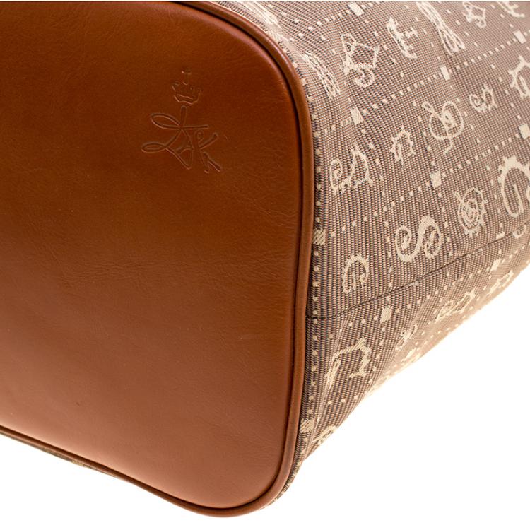 Pre Owned Lancel Beige/Brown Daligramme Fabric and Leather Dali Fun Tote