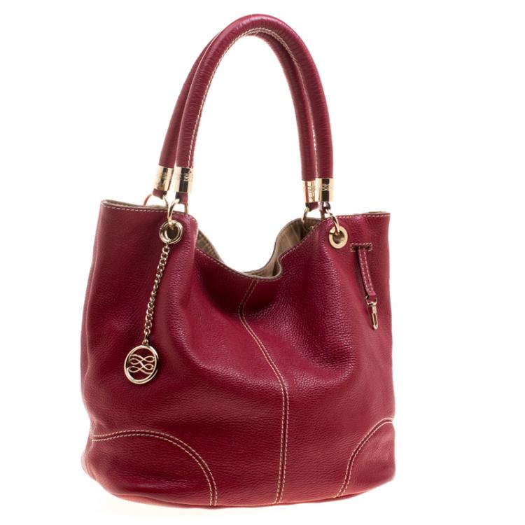 Pre Owned Lancel Red Leather French Flair Tote