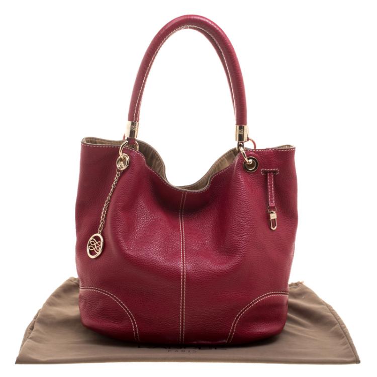 Pre Owned Lancel Red Leather French Flair Tote