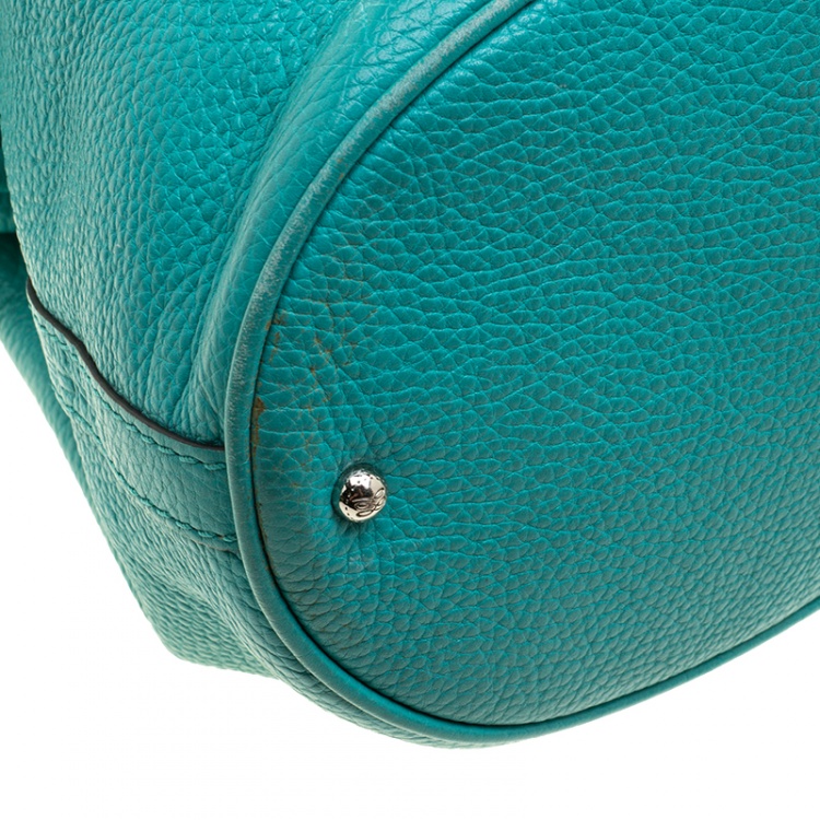 Pre Owned Lancel Green Leather Premiere Flirt Bucket Shoulder Bag