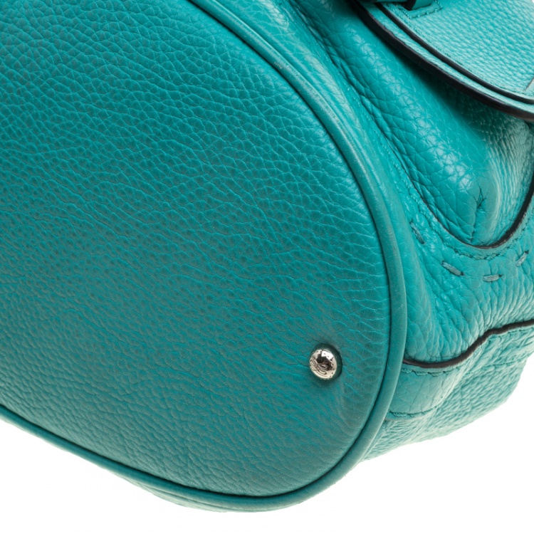Pre Owned Lancel Green Leather Premiere Flirt Bucket Shoulder Bag