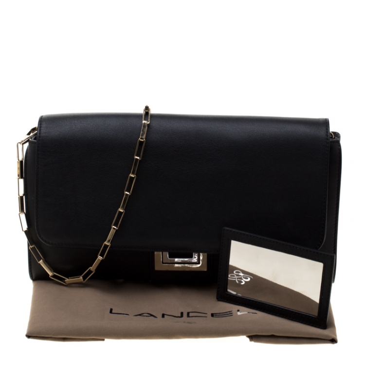 Pre Owned Lancel Black Leather Varenne Shoulder Bag