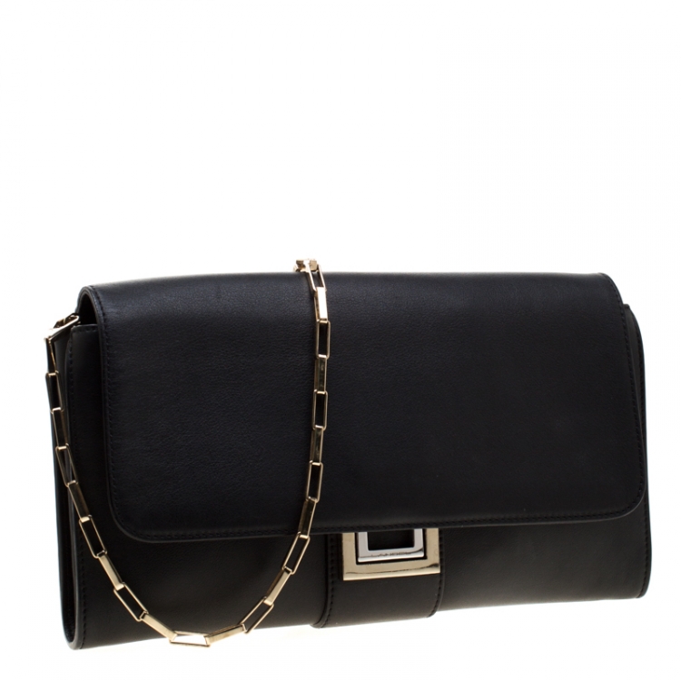 Pre Owned Lancel Black Leather Varenne Shoulder Bag