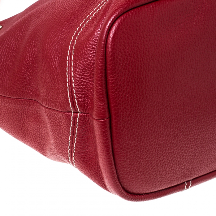 Pre Owned Lancel Red Leather French Flair Tote
