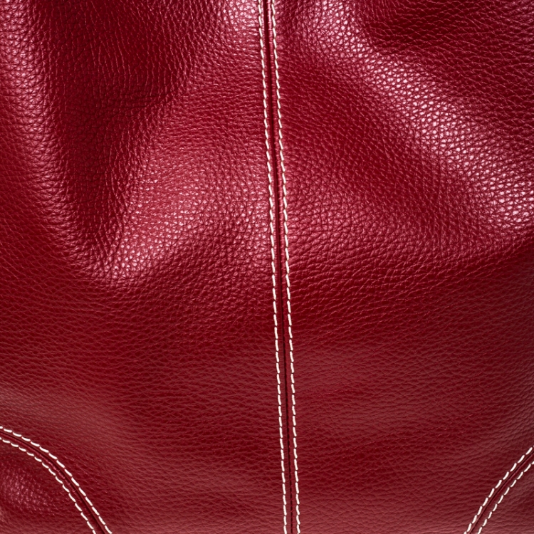 Pre Owned Lancel Red Leather French Flair Tote