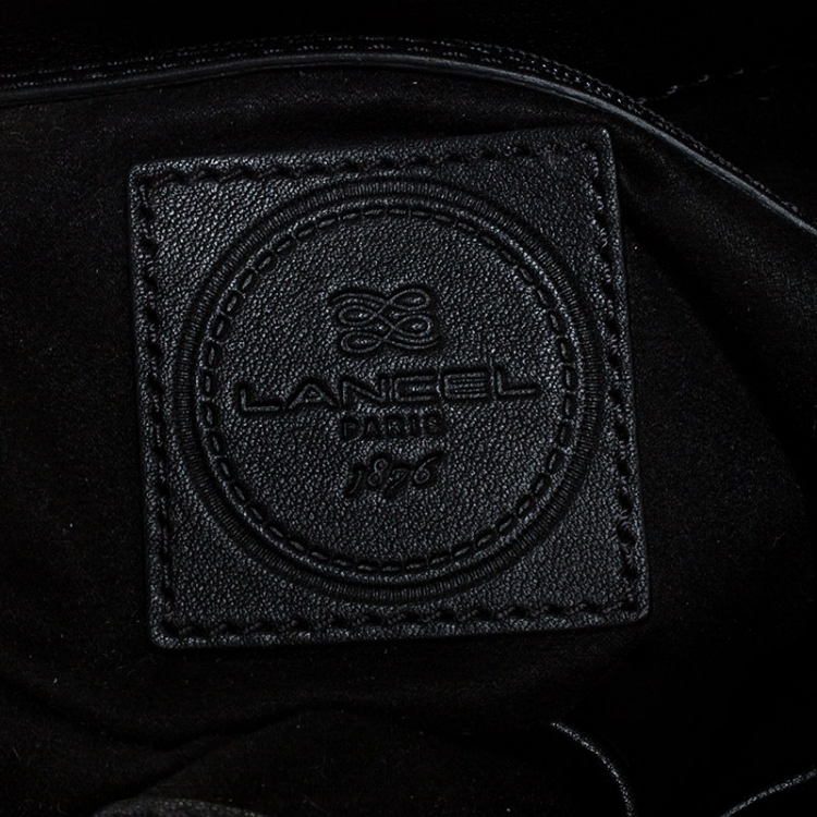 Pre Owned Lancel Black/Gold Leather Le Huit de Lancel Bucket Bag
