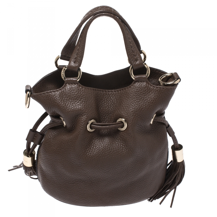 Pre Owned Lancel Brown Leather Premier Flirt Bucket Bag