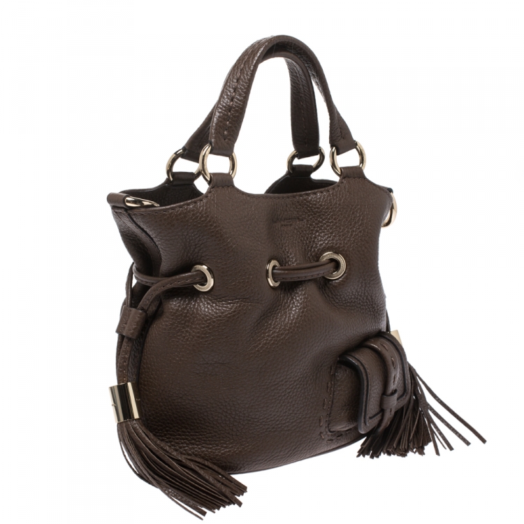 Pre Owned Lancel Brown Leather Premier Flirt Bucket Bag